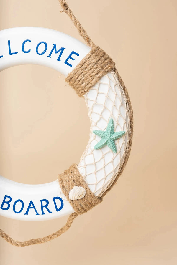Carraig Donn “Welcome Aboard” Wooden Lifebuoy Decor