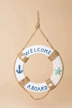 Carraig Donn “Welcome Aboard” Wooden Lifebuoy Decor