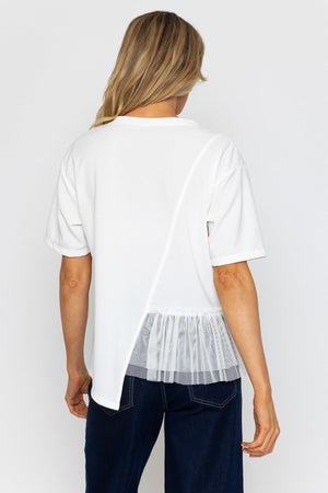 Carraig Donn White Asymmetric Short Sleeve Top