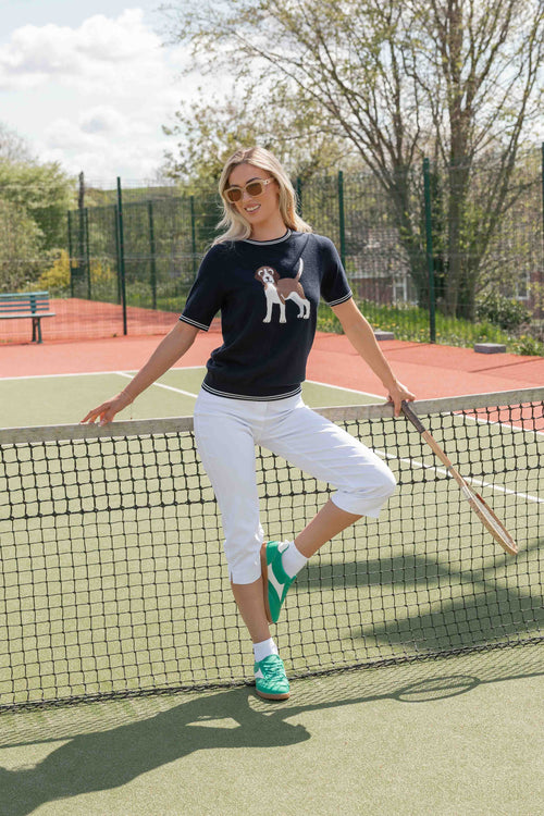 Carraig Donn White Bengaline Crop Trousers