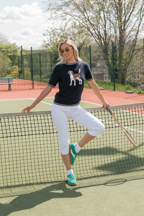 Carraig Donn White Bengaline Crop Trousers