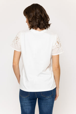 Carraig Donn White Broderie Anglaise Cotton Top