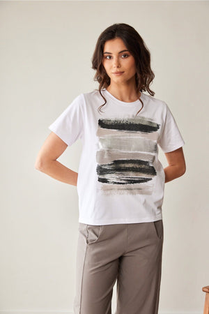 Carraig Donn White Brush Stroke T-Shirt