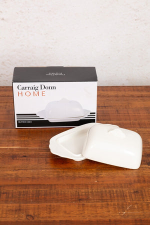 Carraig Donn White Ceramic Butter Dish