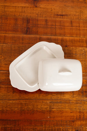 Carraig Donn White Ceramic Butter Dish
