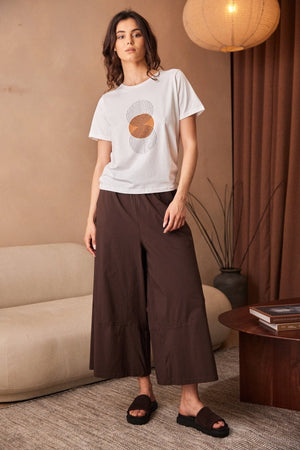 Carraig Donn White Circle Line Print Top