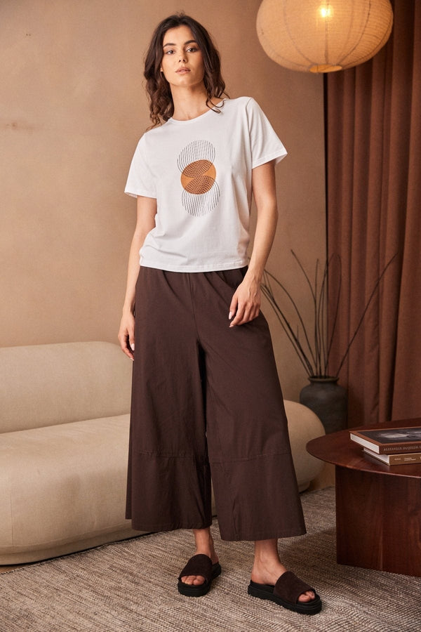 Carraig Donn White Circle Line Print Top