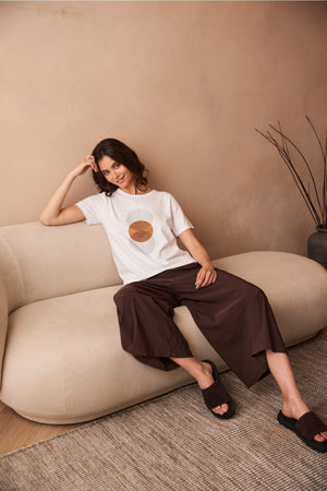 Carraig Donn White Circle Line Print Top