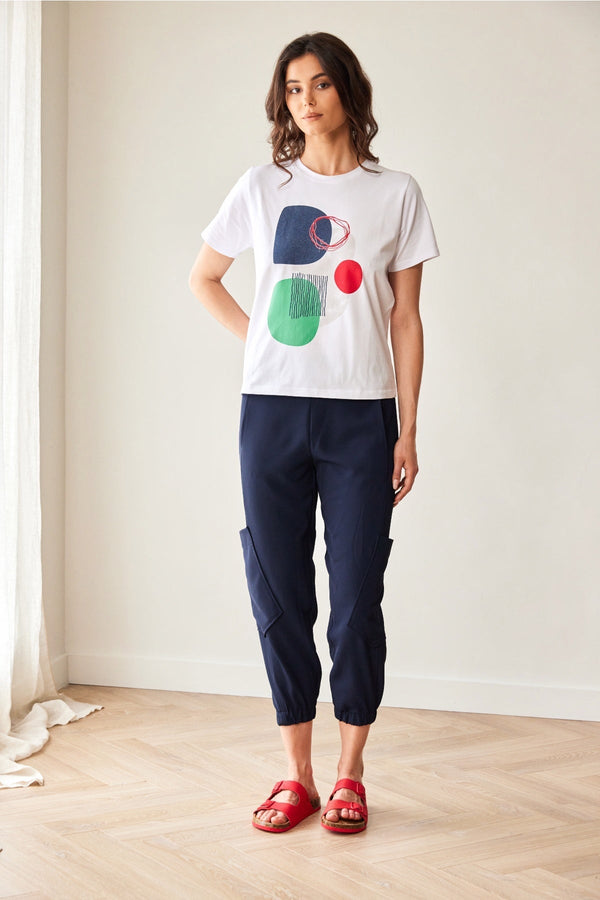 Carraig Donn White Circle Print T Shirt