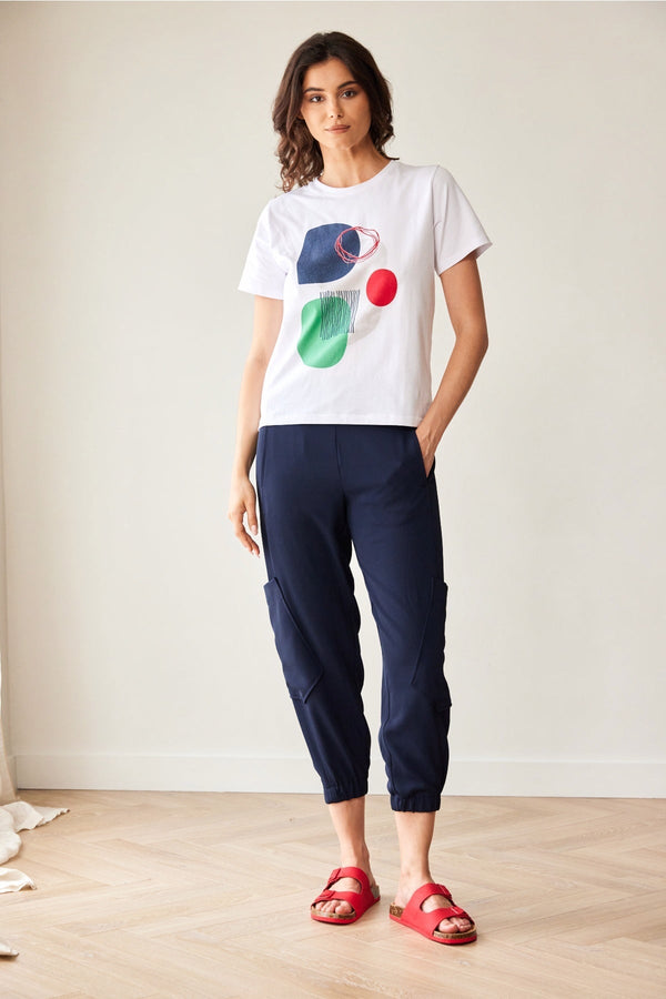 Carraig Donn White Circle Print T Shirt