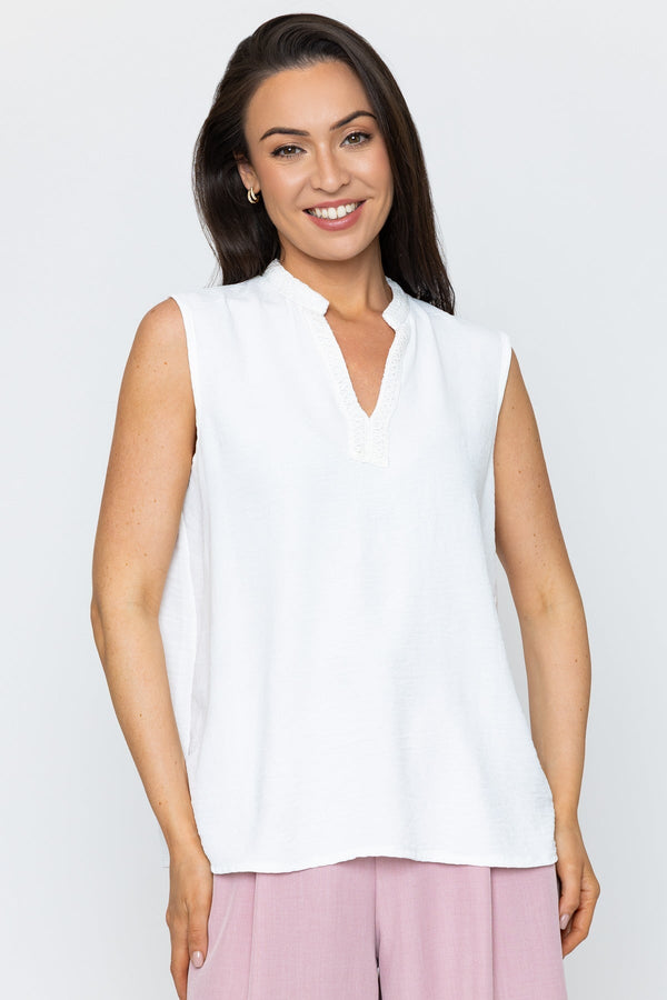 Carraig Donn White Collar Details Top