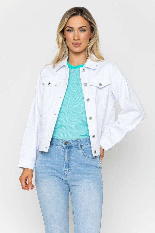 Carraig Donn White Cotton Rich Casual Jacket