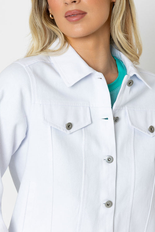 Carraig Donn White Cotton Rich Casual Jacket