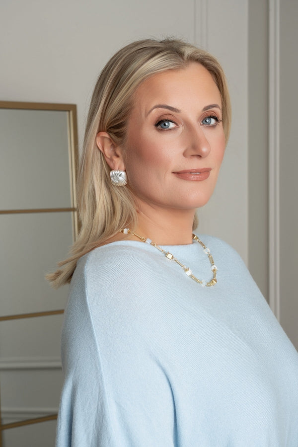 Carraig Donn White Cube Beaded Necklace