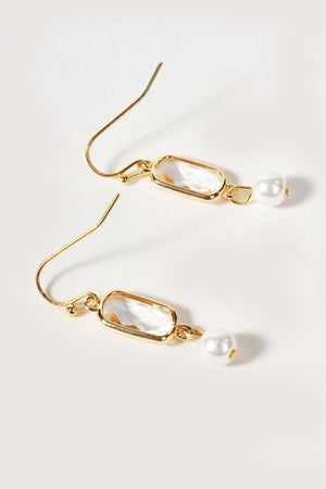 Carraig Donn White Faux Pearl Drop Earrings