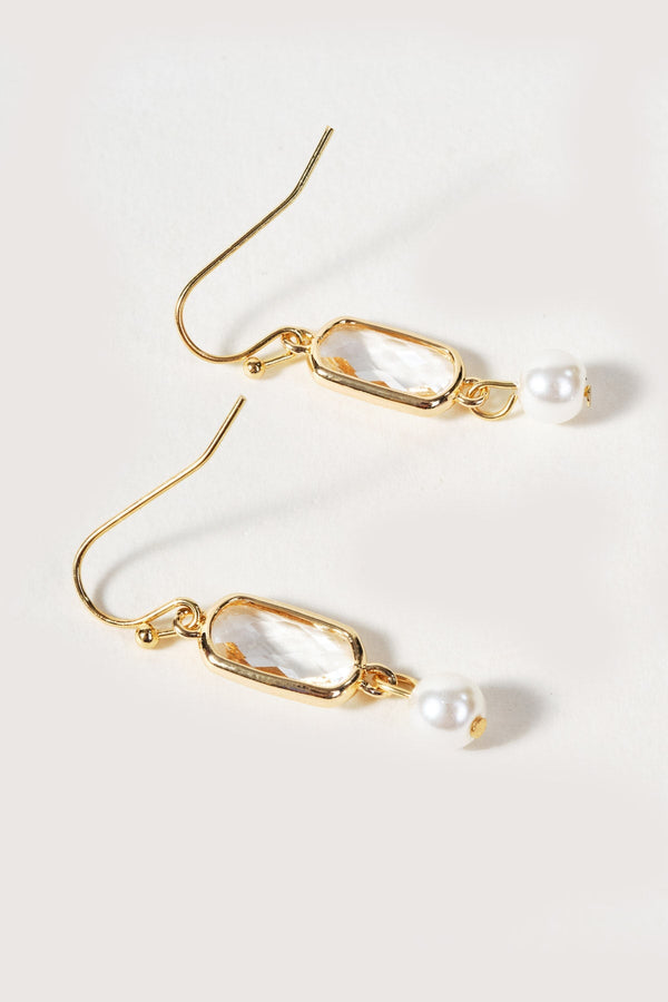 Carraig Donn White Faux Pearl Drop Earrings