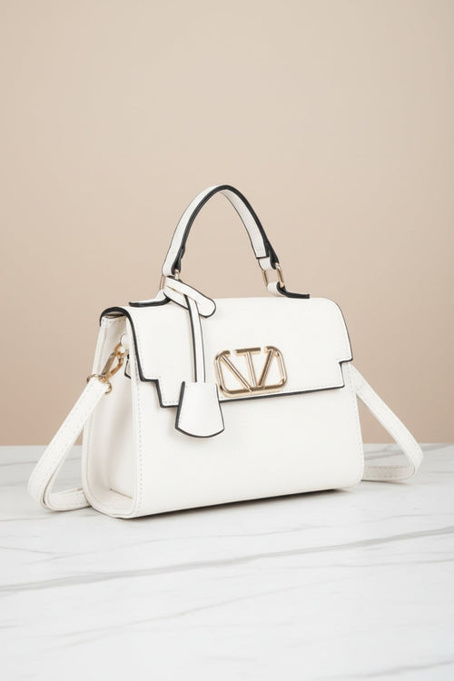 Carraig Donn White Grab Handle Flap Bag