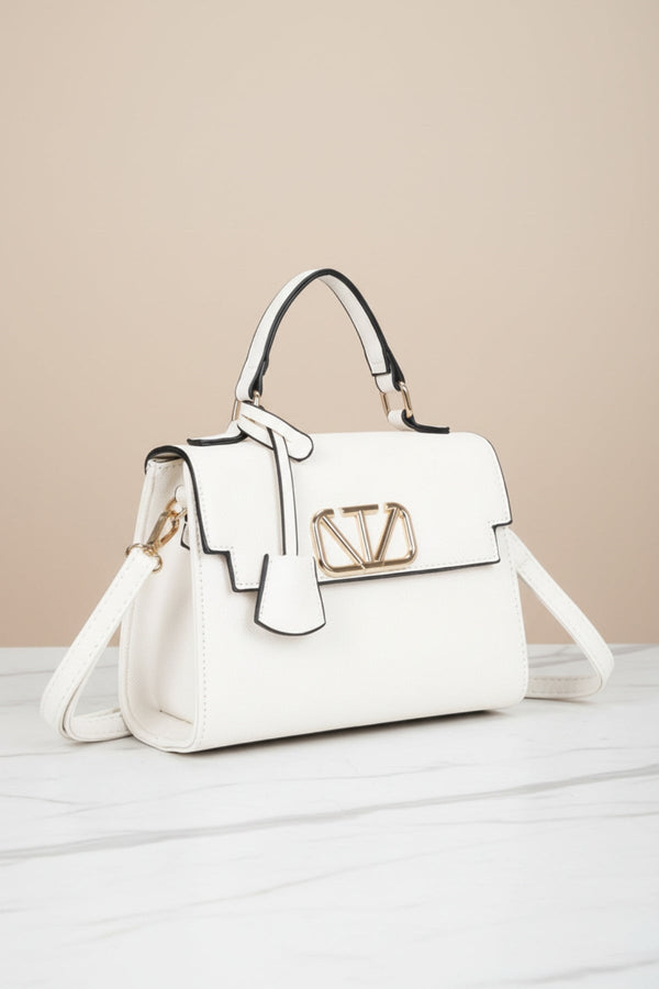 Carraig Donn White Grab Handle Flap Bag