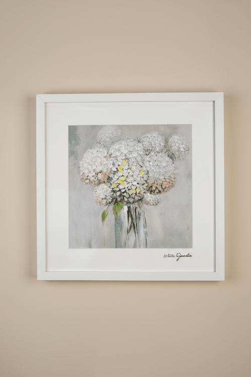 White Jardin Posy Framed Wall Art