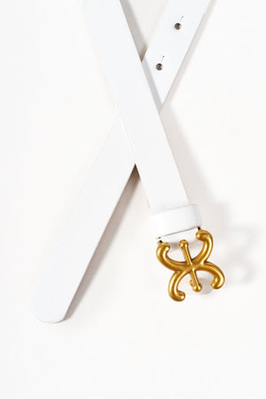 Carraig Donn White Link Detail Skinny Belt - Size S/M