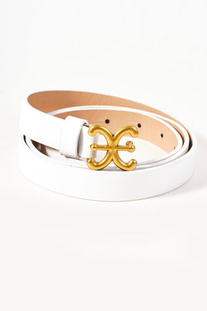 Carraig Donn White Link Detail Skinny Belt - Size S/M