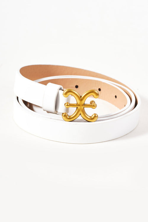 Carraig Donn White Link Detail Skinny Belt - Size S/M