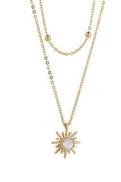 Carraig Donn White Opal Crystal Sunshine Layered Necklace