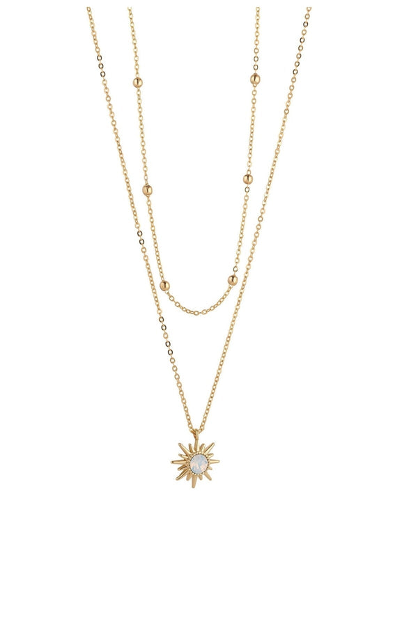 Carraig Donn White Opal Crystal Sunshine Layered Necklace