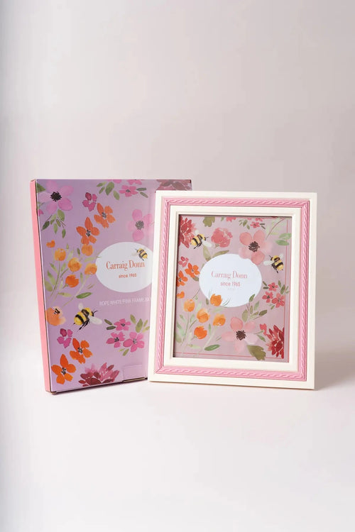 White & Pink Rope Photo Frame 8x10