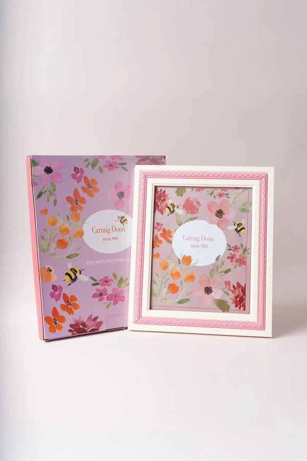 Carraig Donn White & Pink Rope Photo Frame 8x10