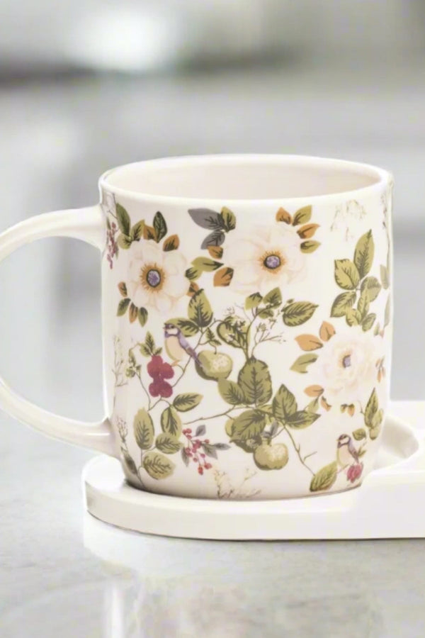 Carraig Donn White Rose Bone China Mug And Snack Tray
