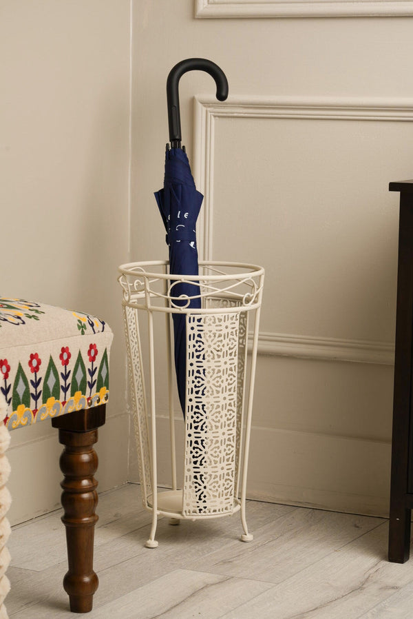 Carraig Donn White Round Umbrella Stand