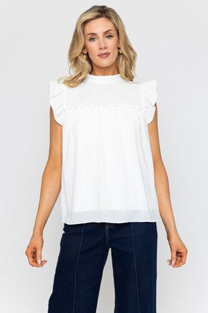 Carraig Donn White Sleeveless Plain Top