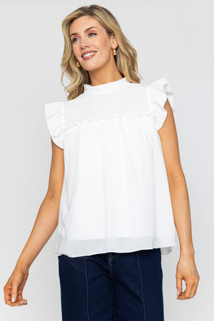 Carraig Donn White Sleeveless Plain Top