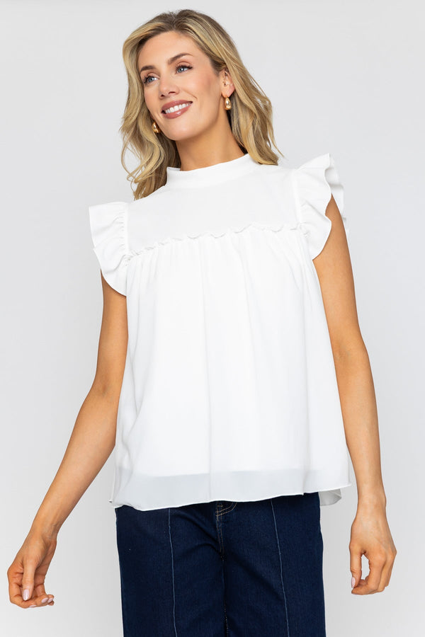 Carraig Donn White Sleeveless Plain Top