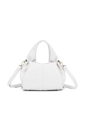 Carraig Donn White Soft Pleat Grab Handle Bag