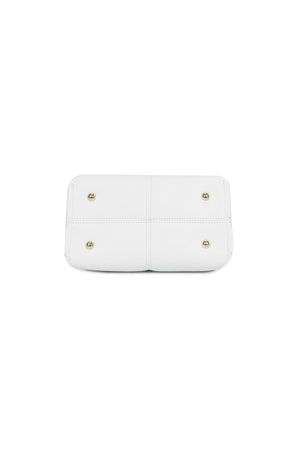 Carraig Donn White Soft Pleat Grab Handle Bag
