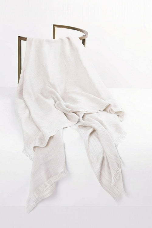 White Soft Touch Cotton Blend Scarf
