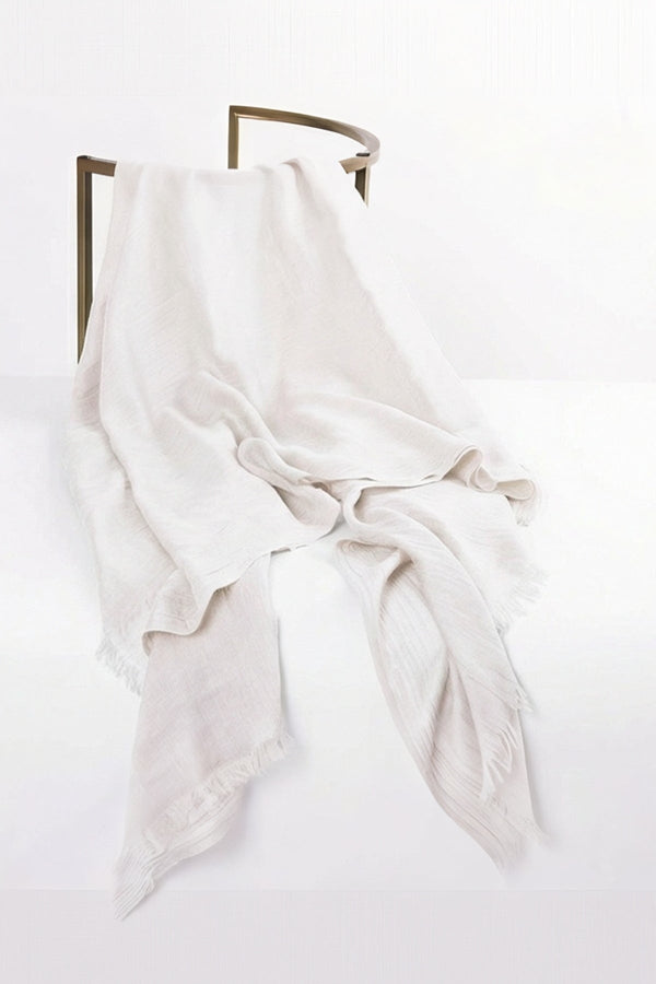 Carraig Donn White Soft Touch Cotton Blend Scarf