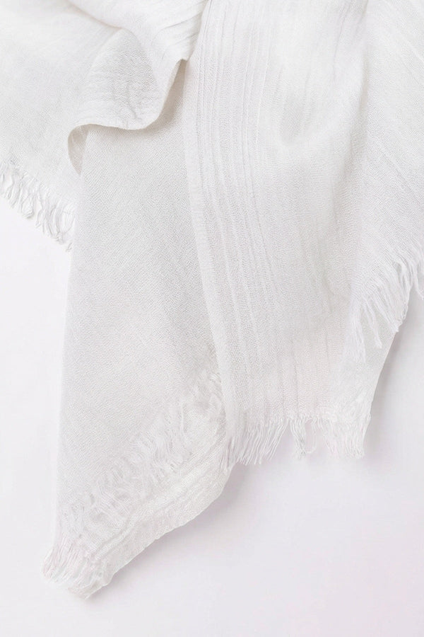 Carraig Donn White Soft Touch Cotton Blend Scarf