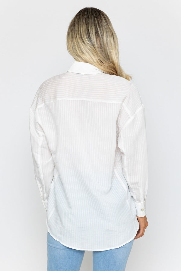 Carraig Donn White Textured Stripe Shirt