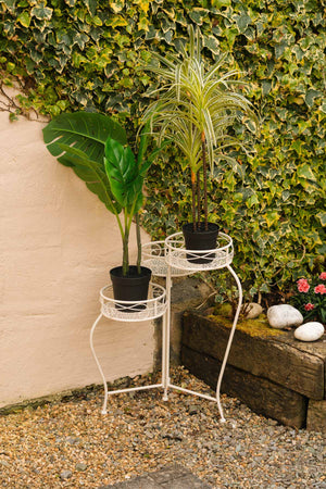 Carraig Donn White Three Tier Plant Pot Stand