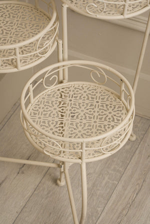 Carraig Donn White Three Tier Plant Pot Stand