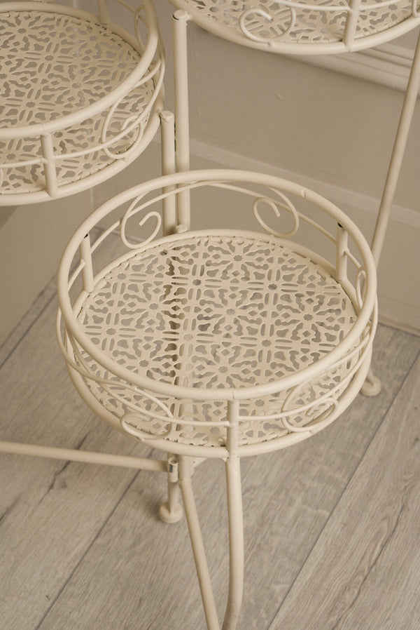 Carraig Donn White Three Tier Plant Pot Stand