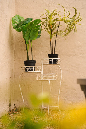 Carraig Donn White Three Tier Plant Pot Stand