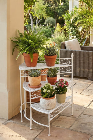 Carraig Donn White Three Tier Plant Stand