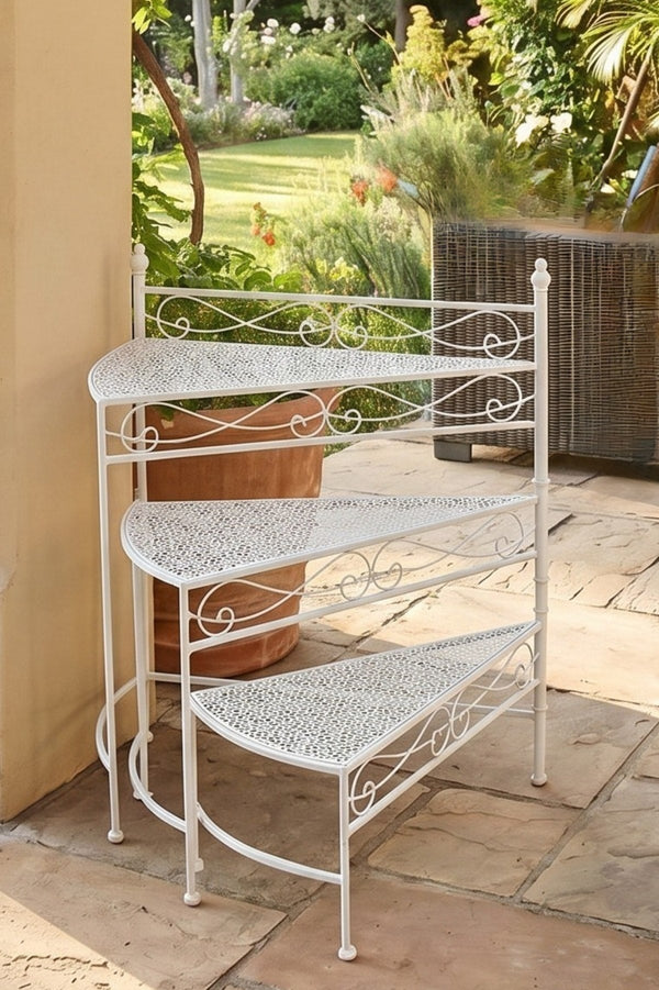 Carraig Donn White Three Tier Plant Stand