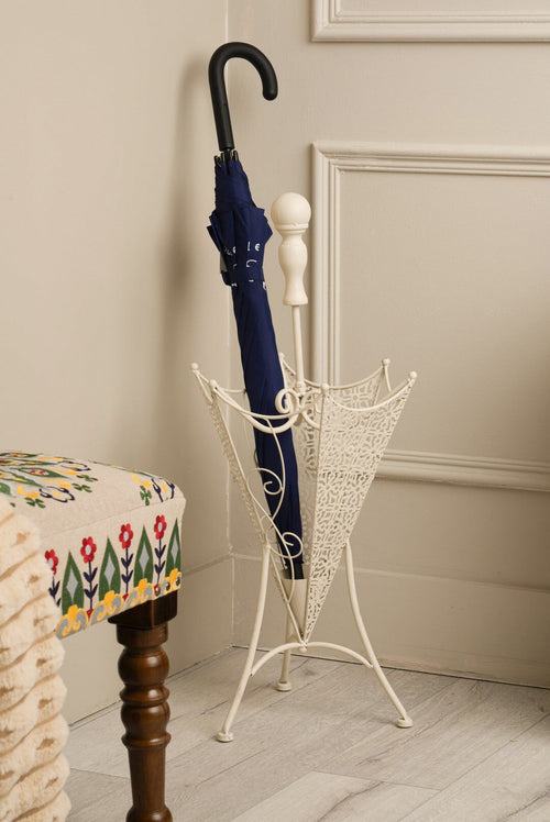 White Metal Umbrella Stand | Carraig Donn HOME