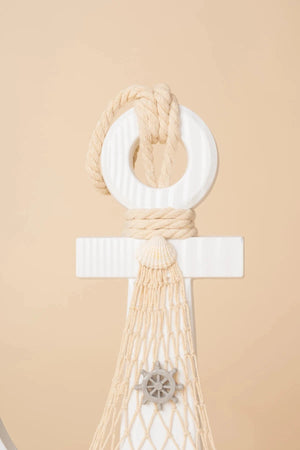 Carraig Donn White Wooden Anchor Wall Hanger Decoration