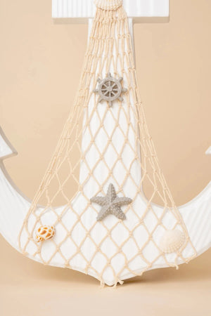 Carraig Donn White Wooden Anchor Wall Hanger Decoration